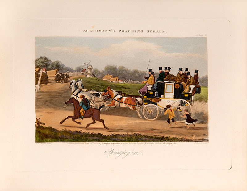 Twenty hand-coloured aquatints of Henry Alken's sporting scenes, published by Ackermann as Ackermann's Sporting Scraps.