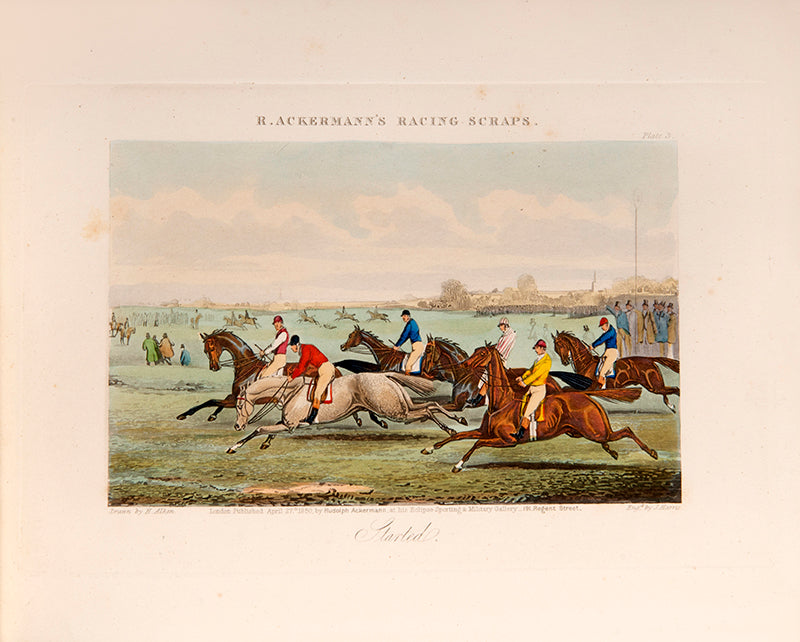 Twenty hand-coloured aquatints of Henry Alken's sporting scenes, published by Ackermann as Ackermann's Sporting Scraps.