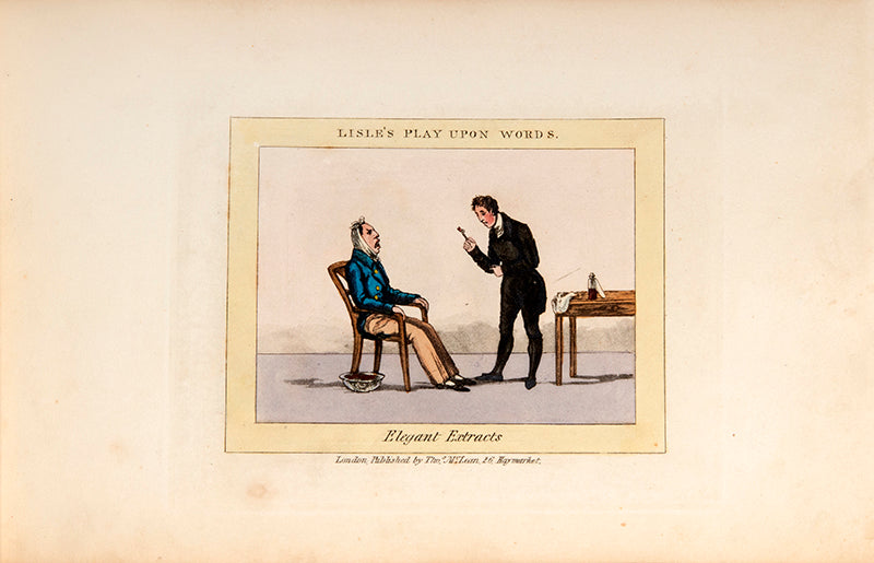 The first edition of Joe Lisle's play on words, containing fourty hand-coloured aquatints.