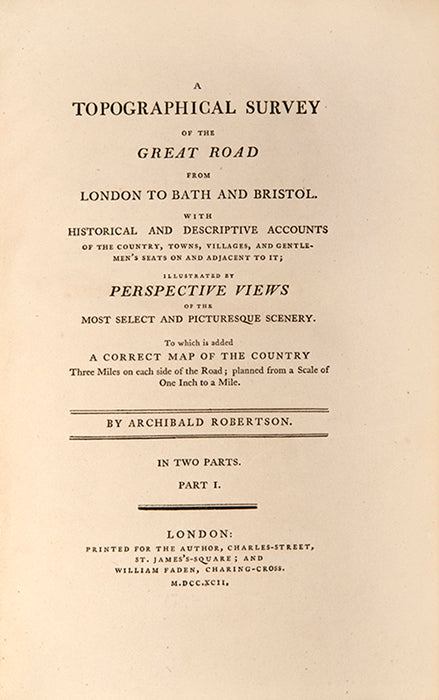 A Topographical Survey of the Great Road from London to Bath and Bristol.