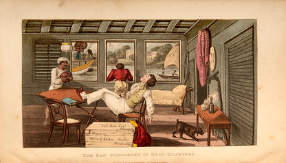 The first edition of Charles D'Oyly's Tom Raw, The Griffin containing 25 satirical hand-coloured plates.