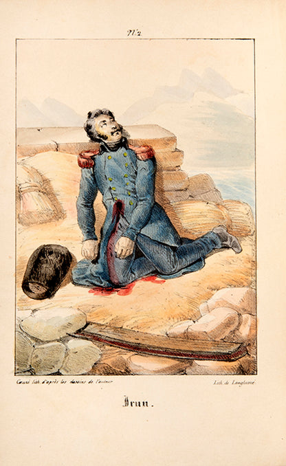 The first edition of Album d'un Soldate pernant la Campagne d'Espagne en 1823 by Clerjon de Champagny, with 40 hand-coloured lithographs of spanish costumes.
