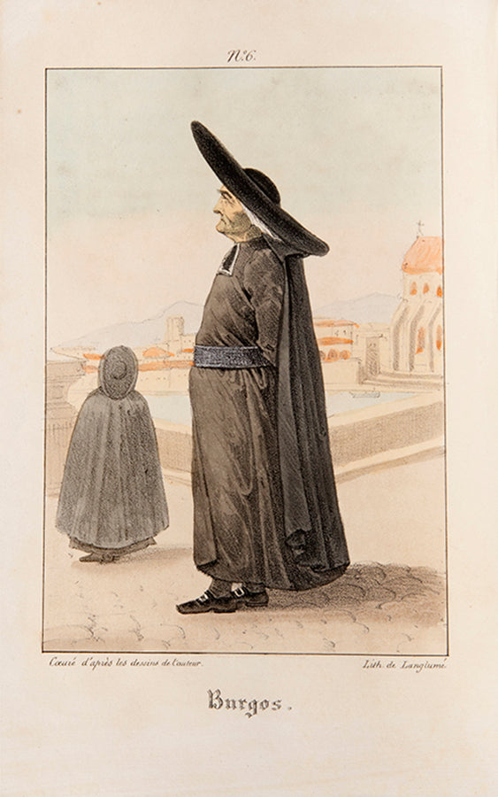 The first edition of Album d'un Soldate pernant la Campagne d'Espagne en 1823 by Clerjon de Champagny, with 40 hand-coloured lithographs of spanish costumes.