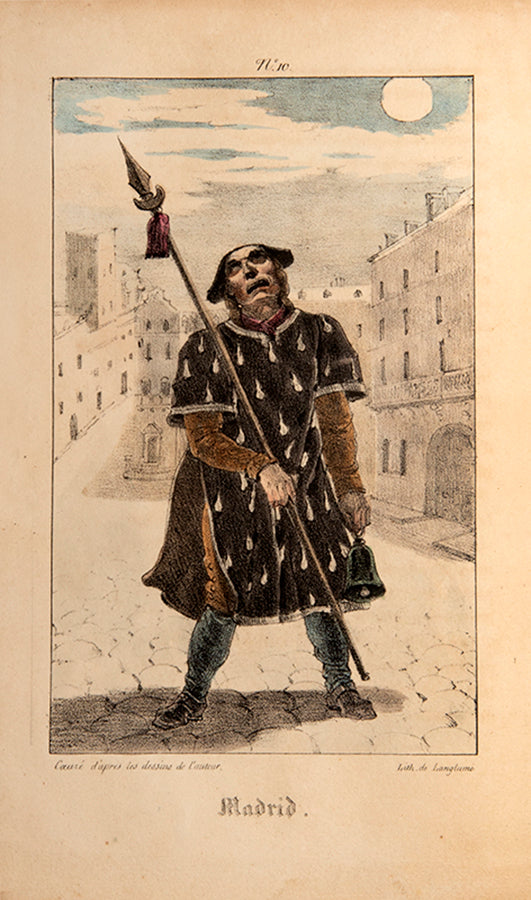 The first edition of Album d'un Soldate pernant la Campagne d'Espagne en 1823 by Clerjon de Champagny, with 40 hand-coloured lithographs of spanish costumes.