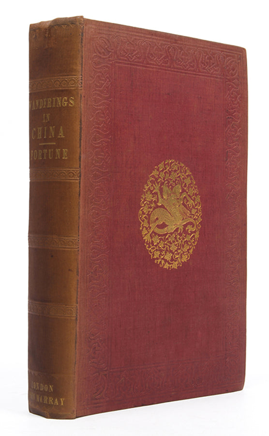 First edition of Robert Fortune's Three Years Wanderings in the Northern Provinces of China, recounting Fortune's travels between 1843 and 1845 in Kuangtung, Fukien, the Chekiang coast, and Shanghai.