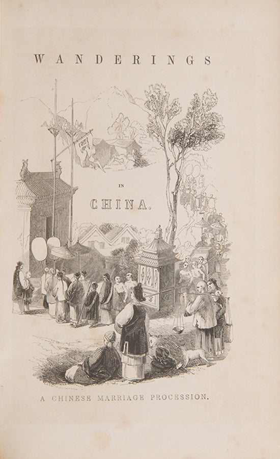 First edition of Robert Fortune's Three Years Wanderings in the Northern Provinces of China, recounting Fortune's travels between 1843 and 1845 in Kuangtung, Fukien, the Chekiang coast, and Shanghai.