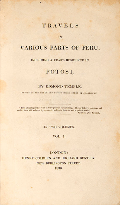 Travels in Various Parts of Peru,