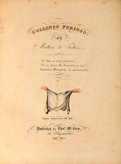 First edition of Collinso Furioso by Mary Egerton, a sweet children's book with 14 hand-coloured aquatint plates.