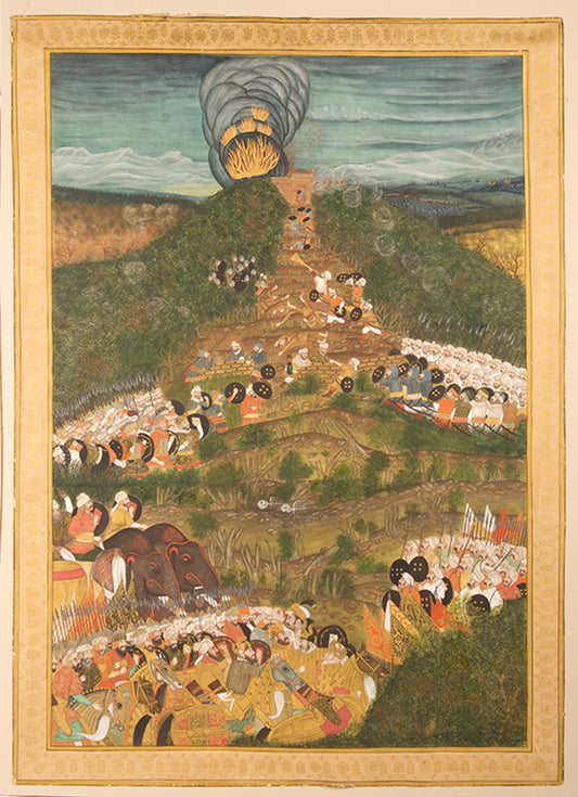A large and impressive view of the siege of khandahar from post mughal india.