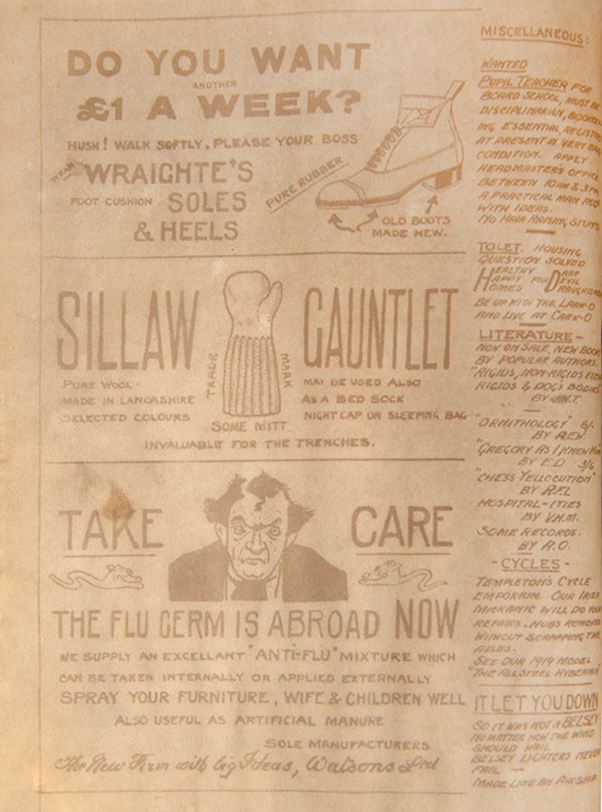 The 1918 and 1919 issues of Tee-Square magazine, created by staff of the Vickers Airship Drawing Office at Barrow-in-Furness to celebrate Christmas.