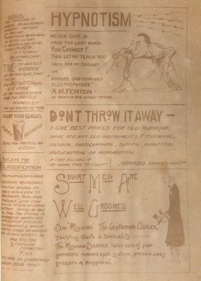 The 1918 and 1919 issues of Tee-Square magazine, created by staff of the Vickers Airship Drawing Office at Barrow-in-Furness to celebrate Christmas.