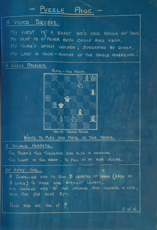 The 1918 and 1919 issues of Tee-Square magazine, created by staff of the Vickers Airship Drawing Office at Barrow-in-Furness to celebrate Christmas.