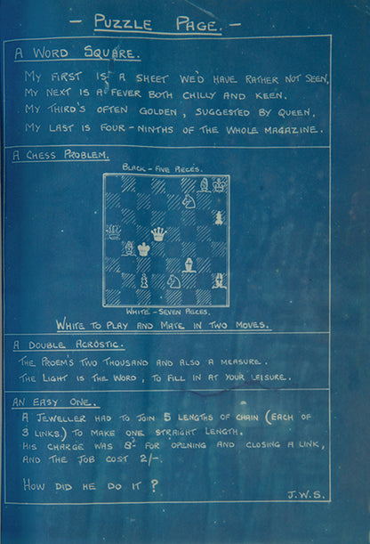 The 1918 and 1919 issues of Tee-Square magazine, created by staff of the Vickers Airship Drawing Office at Barrow-in-Furness to celebrate Christmas.