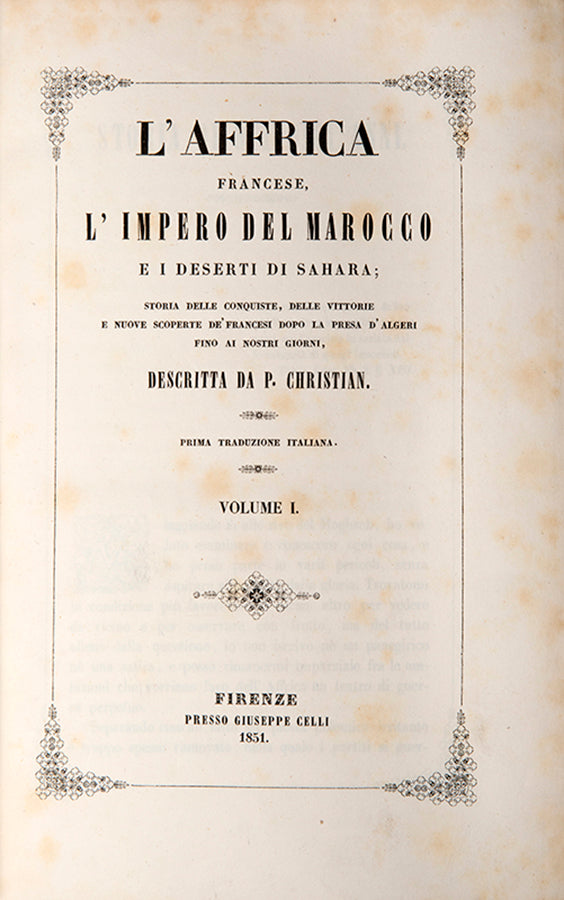 L'Affrica Francese by Pierre Christian, containing 66 hand-coloured lithograph plates.