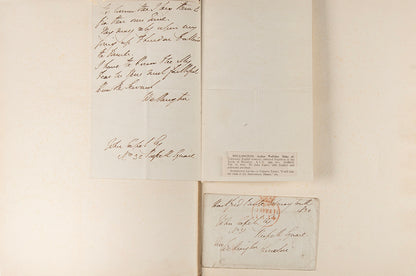 The second edition of The Wars of Wellington by William Combe, containing a tipped in letter written and signed by the Duke of Wellington.