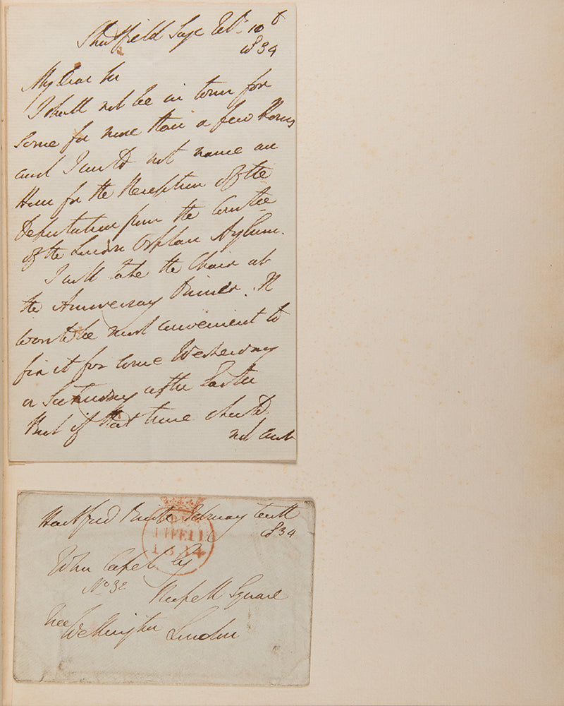 The second edition of The Wars of Wellington by William Combe, containing a tipped in letter written and signed by the Duke of Wellington.