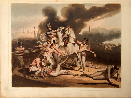 First edition of The Victories of the Duke of Wellington, London illustrated by Robert Westall, with 12 hand-coloured aquatint plates depicting Wellington's famous victories.