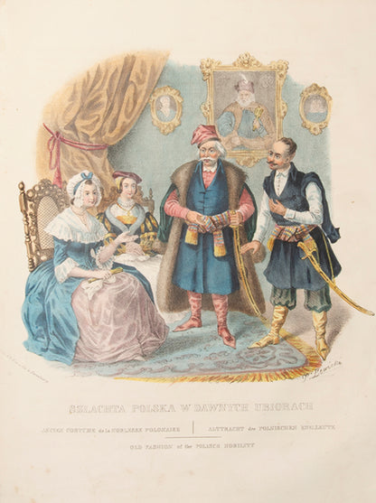 First edition of Les Costumes du Peuple Polonais by Leon Zienkowicz, with 39 hand-coloured plates showing the costumes of Poland.