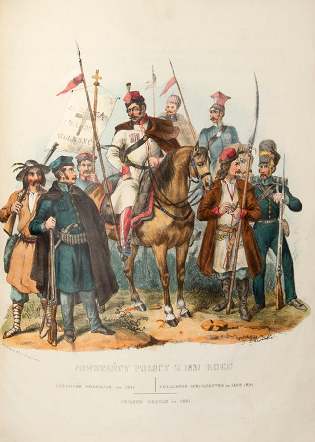 First edition of Les Costumes du Peuple Polonais by Leon Zienkowicz, with 39 hand-coloured plates showing the costumes of Poland.