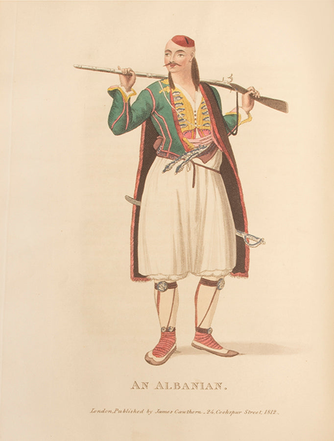 First edition of A Journey through Albania by John Cam Hobhouse, with 17 hand-coloured aquatints of Athens and the Ottoman Empire.