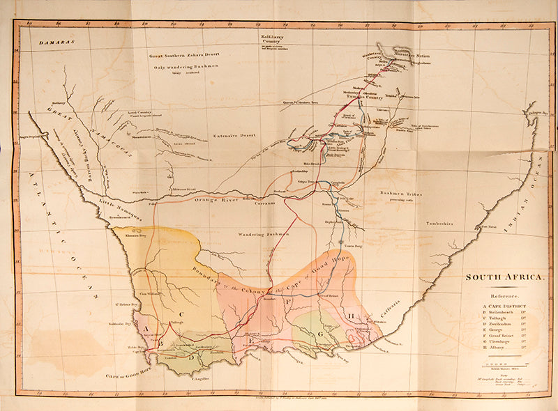 First edition of Travels in South Africa by John Campbell, one of the most notable early account of South Africa, with 12 hand-coloured aquatint plates.