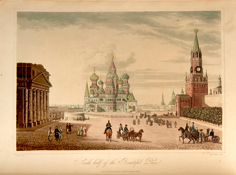 First edition of The Character of the Russians by Robert Lyall, containing 13 hand-coloured aquatints, several showing Moscow and the Kremlin.