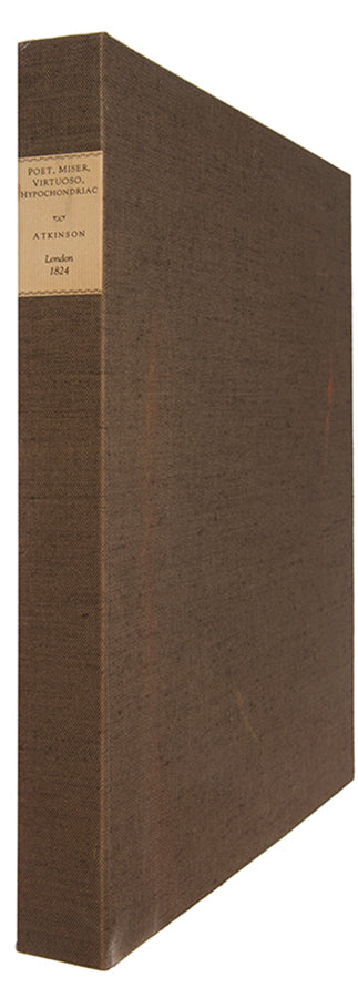 First edition of A Set of Four, Poet, Miser, Virtuoso, Hypochondriach, by A. Atkinson, containing 4 hand-coloured aquatint caricatures.