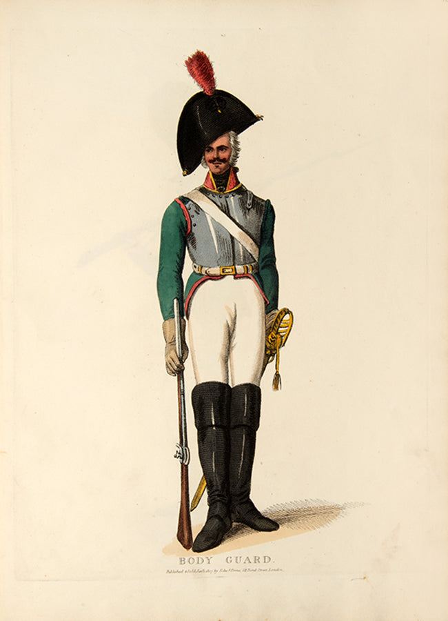 The second issue of Costume of the Russian Army by Edward Orme, containing eight handsome plates showing Russian military uniforms of the Napoleonic Wars.