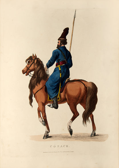 The second issue of Costume of the Russian Army by Edward Orme, containing eight handsome plates showing Russian military uniforms of the Napoleonic Wars.