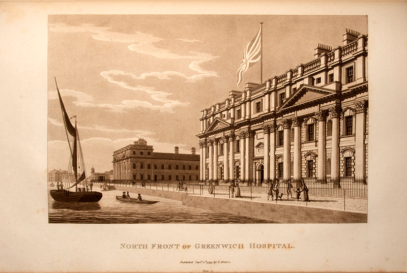 First edition, first issue, of A Picturesque Tour Through the Cities of London and Westminster by Thomas Malton, one of the first great aquatint books on London, with 100 fine aquatint plates.