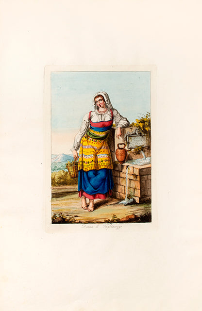 First edition of Costumi di Roma by Filippo Ferrari, with 30 hand-coloured plates of Roman costume.