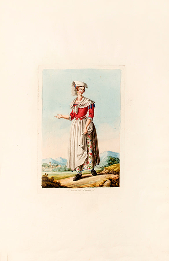 First edition of Costumi di Roma by Filippo Ferrari, with 30 hand-coloured plates of Roman costume.