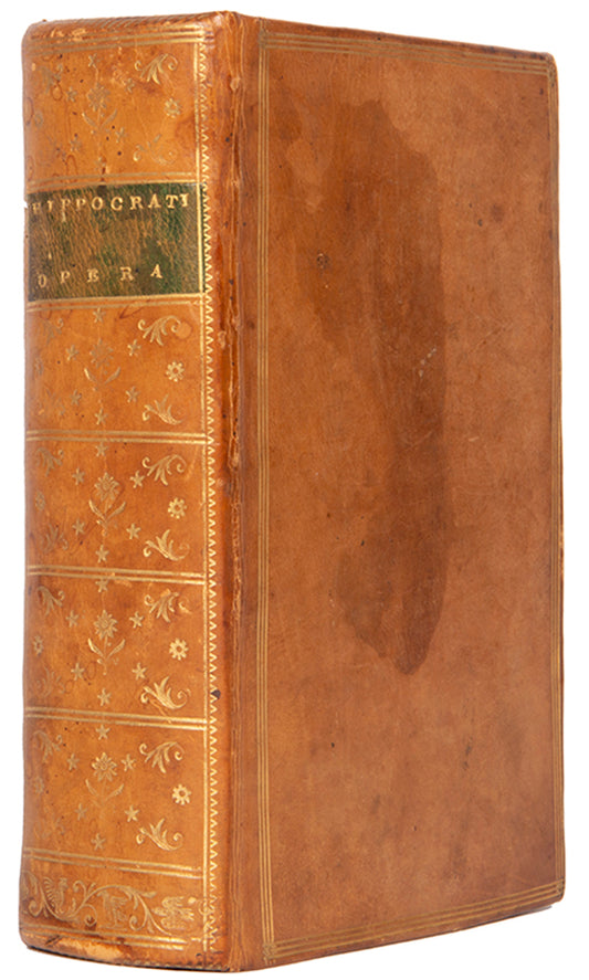 A lovely copy of the Janus Cornarius translation of the works of Hippocrates, this edition published in 1562 and handsomely bound.