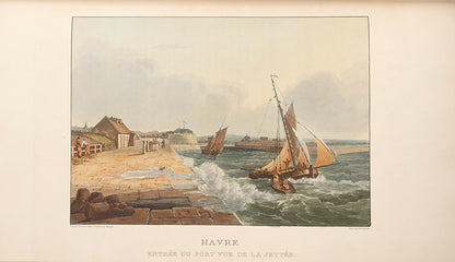 First edition of Excursion sur les Côtes et dans les Ports de Normandie by Noël-Jacques Lefebure-Duruflé, with 40 hand-coloured aquatints of Normandy.