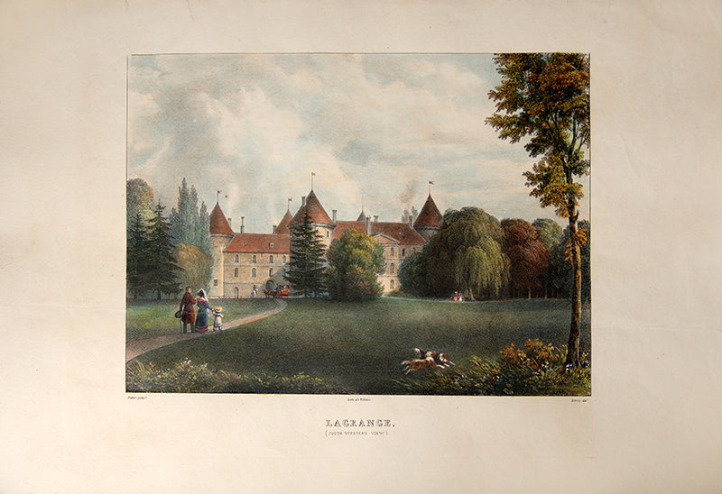 First edition of Views of Lagrange by Alvan Fisher, 4 hand-coloured lithograph plates.