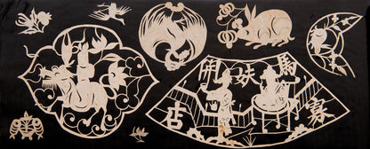 Album of 19th-century Chinese jianzhi paper cut-outs.