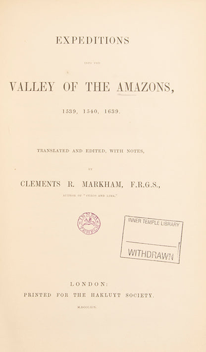 Expeditions into the Valley of the Amazons,
