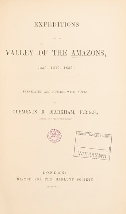 Expeditions into the Valley of the Amazons,