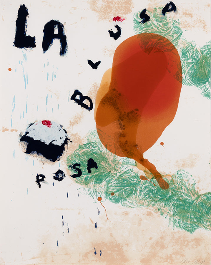 Julian Schnabel, La Blusa Rose II, 1995, screenprint with poured resin, signed by the artist, from the edition of 80, on rising 2 ply museum board