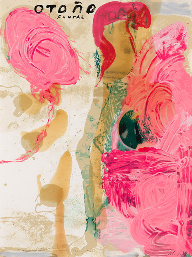 Julian Schnabel, Otono Floral, 1995, screenprint with poured resin, signed by the artist, from the edition of 80, on rising 2 ply museum board
