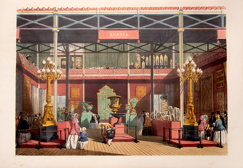 First edition of Dickinson's Comprehensive Pictures of the Great Exhibition of 1851 by Dickenson Bros, one of the great pictorial commemorations of the Great Exhibition, containing 55 chromo-lithograph plates.