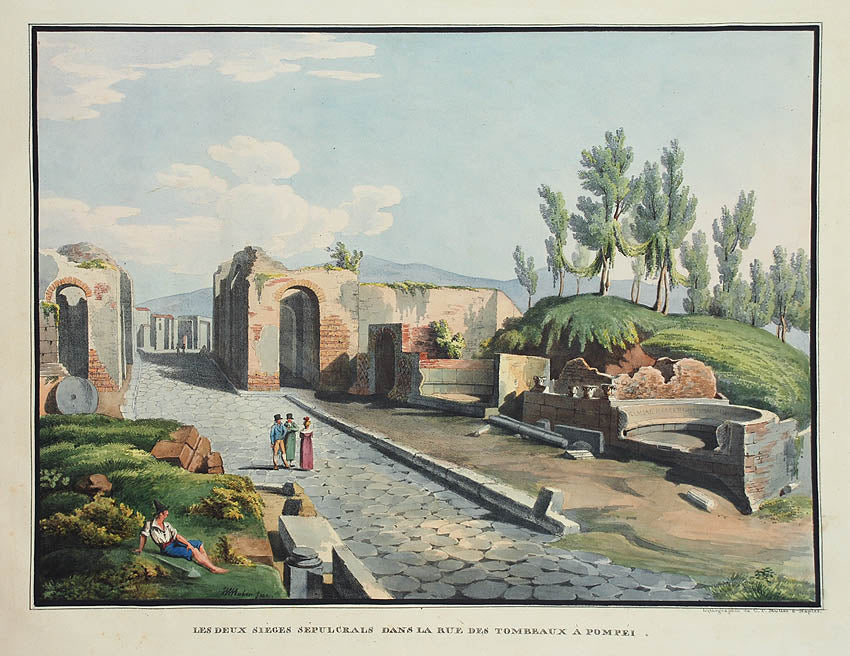 Collezione di Vedute Pittoresche della Antica Città di Pompei from 1819 by Jakob Huber, containing 20 of the earliest lithographs of Naples, depicting Pompeii.
