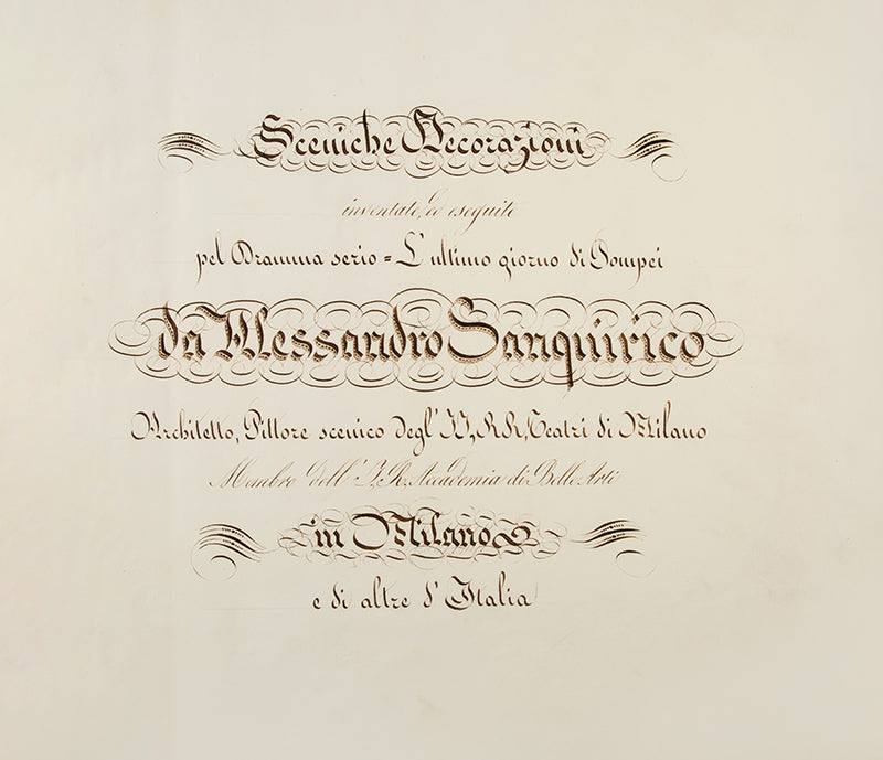 Early issue of Sceniche Decorazioni and Raccolta by Alessandro Sanquirico, the pioneering set designer, containing 75 plates of operas, ballets, and plays performed in La Scala in Milan between 1817 and 1832.
