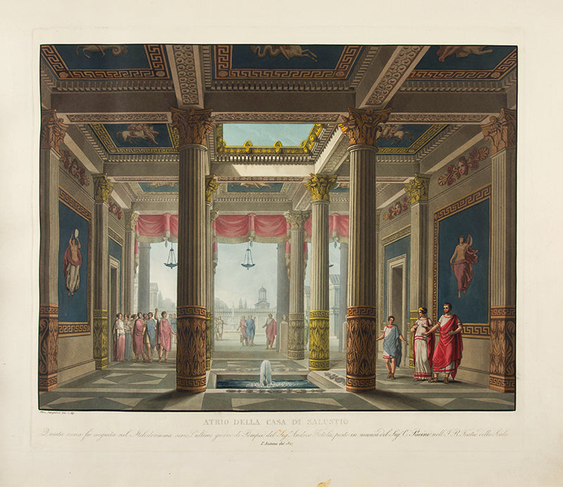 Early issue of Sceniche Decorazioni and Raccolta by Alessandro Sanquirico, the pioneering set designer, containing 75 plates of operas, ballets, and plays performed in La Scala in Milan between 1817 and 1832.