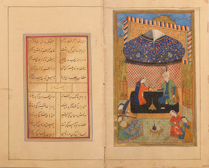 Divan of poetry by Amir Shahi Sabzavari from herat in 1525 with safavid miniatures.