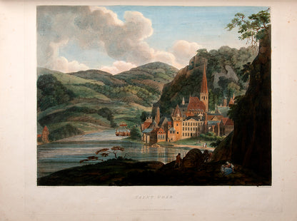 First edition of Views Taken On and Near the River Rhine by Rev. John Gardnor, containing 32 hand-coloured aquatint plates pf the Rhine and surrounding landscape.