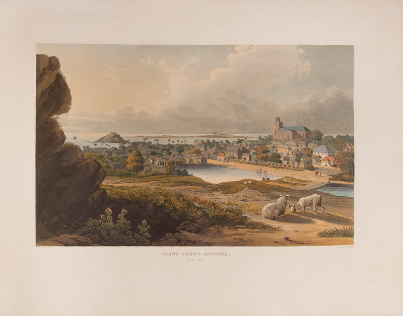 First edition of An Historical and Descriptive Account of Antigua by J. Johnson, containing 3 maps and 7 views of Antigua. Considered on of the most impressive works to depict Antigua in the nineteenth century.