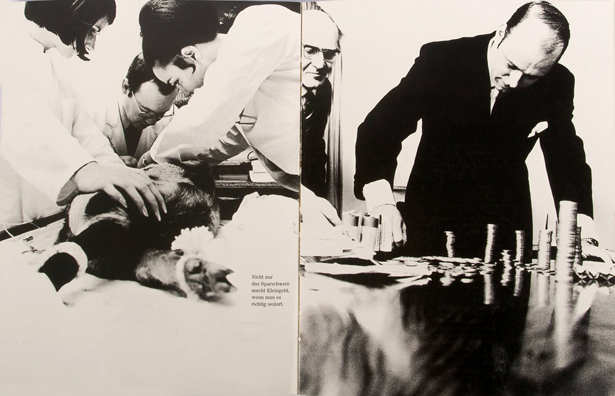 This innovative company book was issued to commemorate the fiftieth anniversary of Cologne-based pharmaceuticals company Dr. Madaus.
