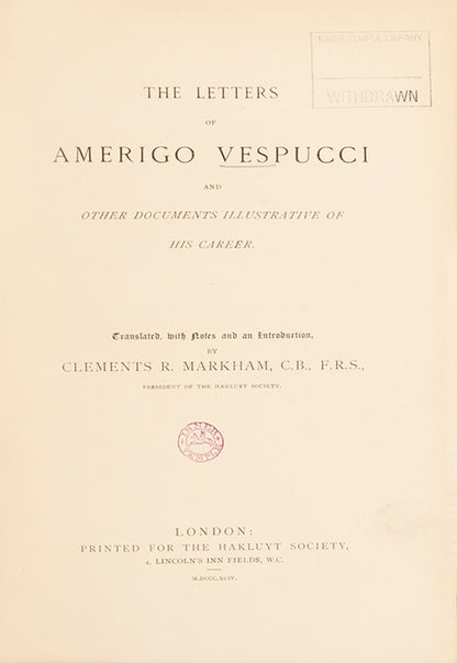 The Letters of Amerigo Vespucci
