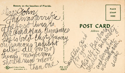 Postcard from Diane Arbus to Art Director John Gerbino.